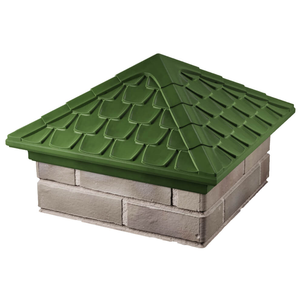 Колпак Zking Эльбрус Зеленый на столб 1.5х1.5 кирпича (385х385мм) в Феодосии фото