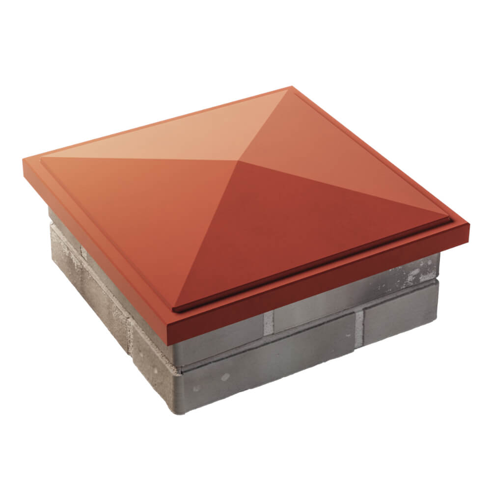 Колпак Zking БонаМоно Красный на столб 1.5х1.5 кирпича (385х385, 400х400мм) в Феодосии фото