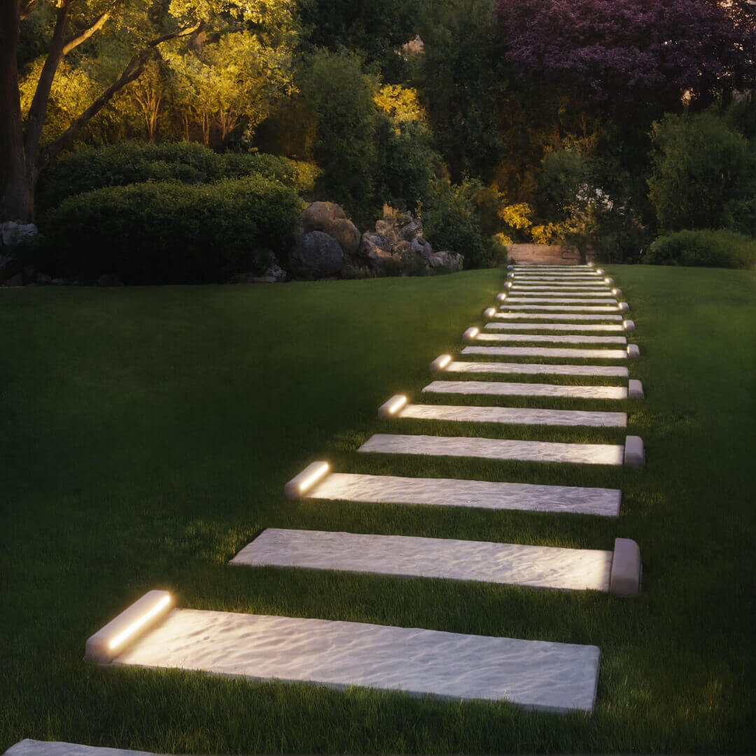 LED Светильник для шаговой плиты STONE Светлая Галька 330х75х98мм в Феодосии фото