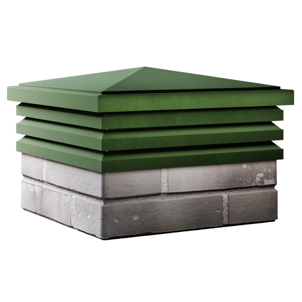 Колпак Zking Бона ХайТек Зеленый на столб 1.5х1.5 кирпича (385х385мм) в Феодосии фото