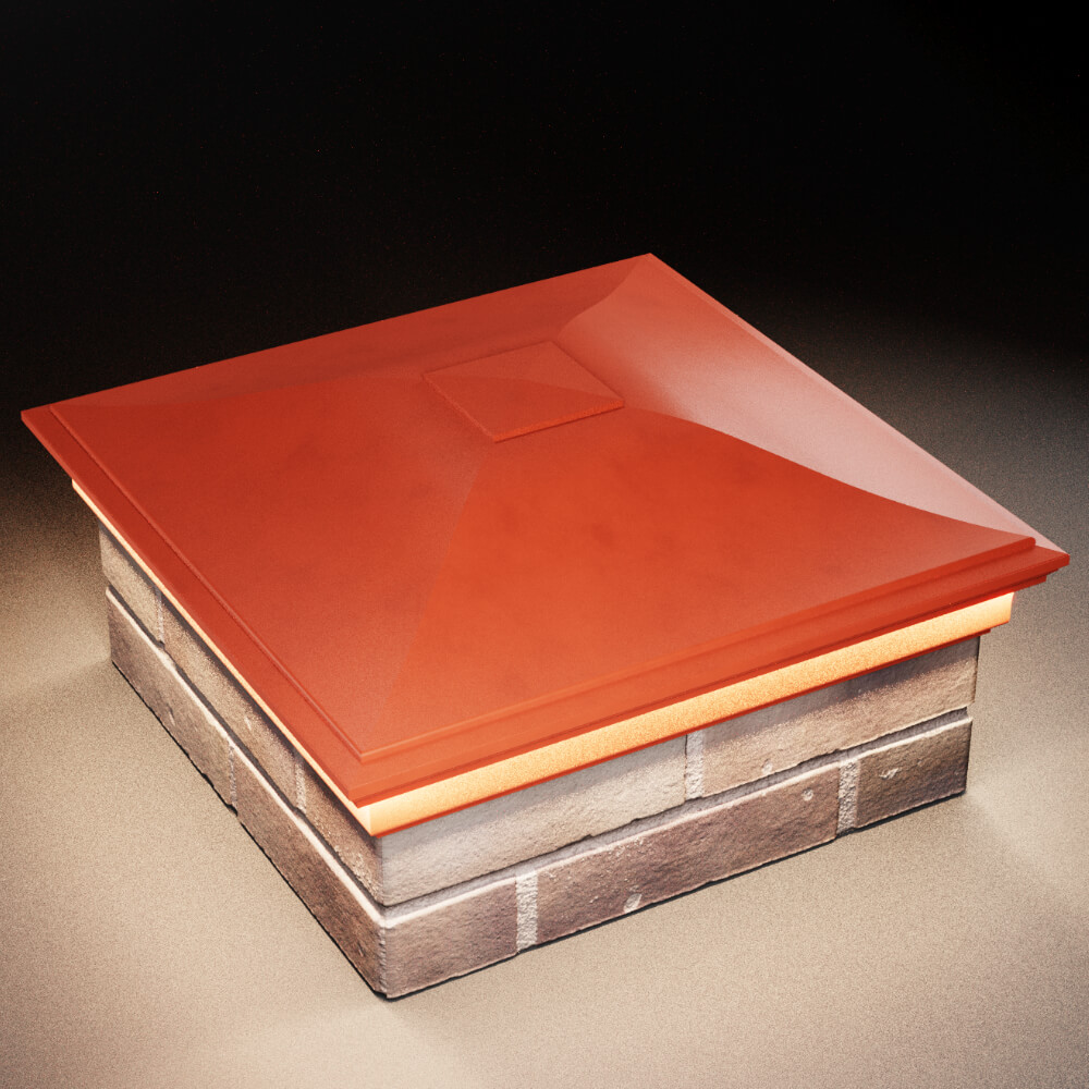 Колпак Zking Монблан Красный на столб 2х2 кирпича (515х515мм) c подсветкой в Феодосии фото