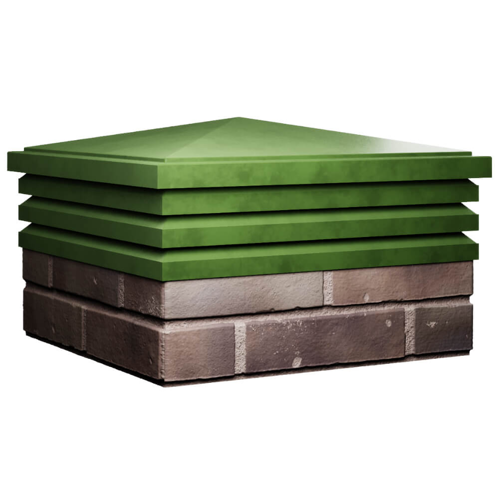 Колпак Zking Бона ХайТек Зеленый на столб 2х2 кирпича (513х513мм) в Феодосии фото