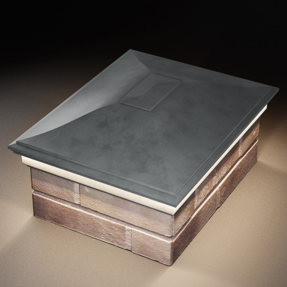 Колпак Zking Монблан Серый на столб 2х1.5 кирпича (515х385мм) c подсветкой в Феодосии фото