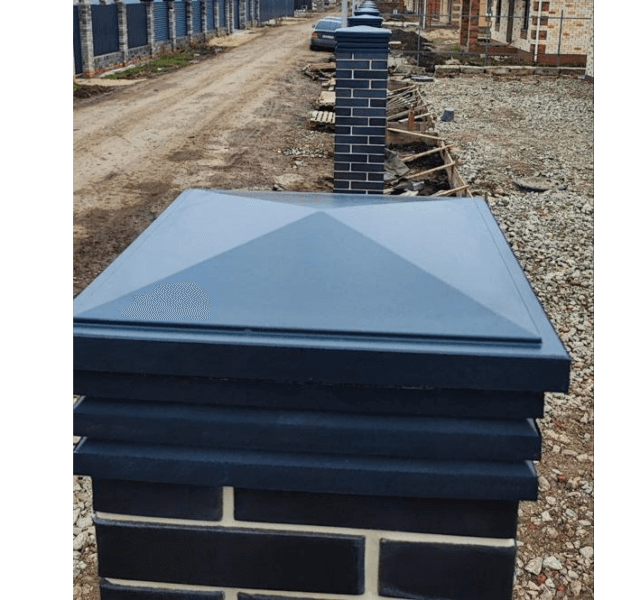 Колпак Zking Бона ХайТек Серый на столб 1.5х1.5 кирпича (385х385мм) в Феодосии фото