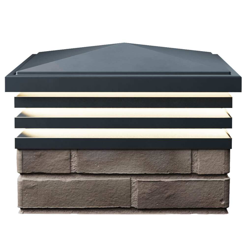 Колпак Zking Бона ХайТек Серый на столб 1.5х1.5 кирпича (385х385мм) с подсветкой в Феодосии фото