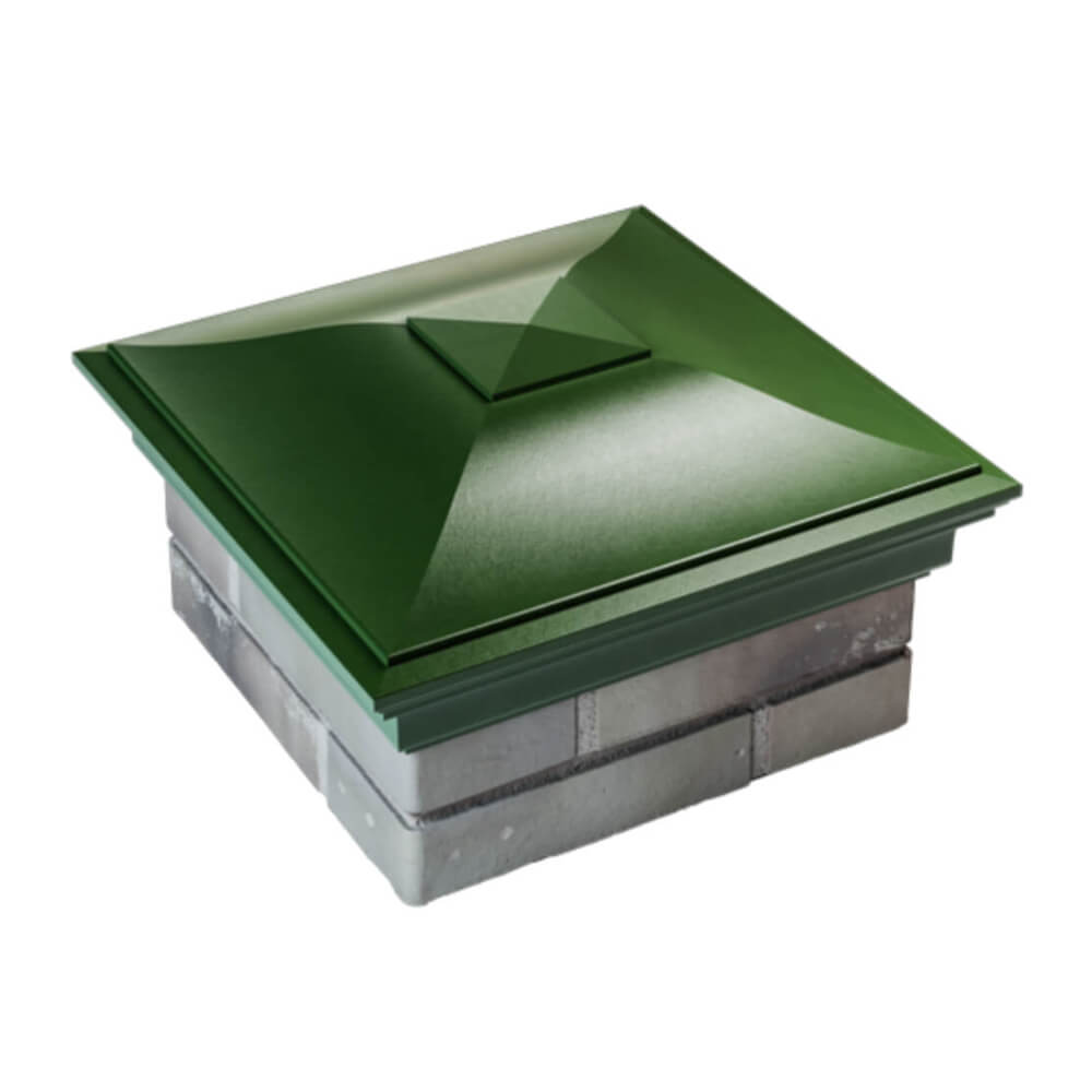 Колпак Zking Монблан Зеленый на столб 1.5х1.5 еврокирпича 0.7НФ (355х355мм) в Феодосии фото