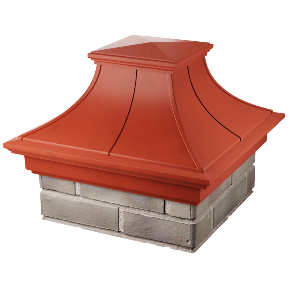 Колпак Zking Монблан Премиум Красный на столб 1.5х1.5 кирпича (385х385мм) в Феодосии фото