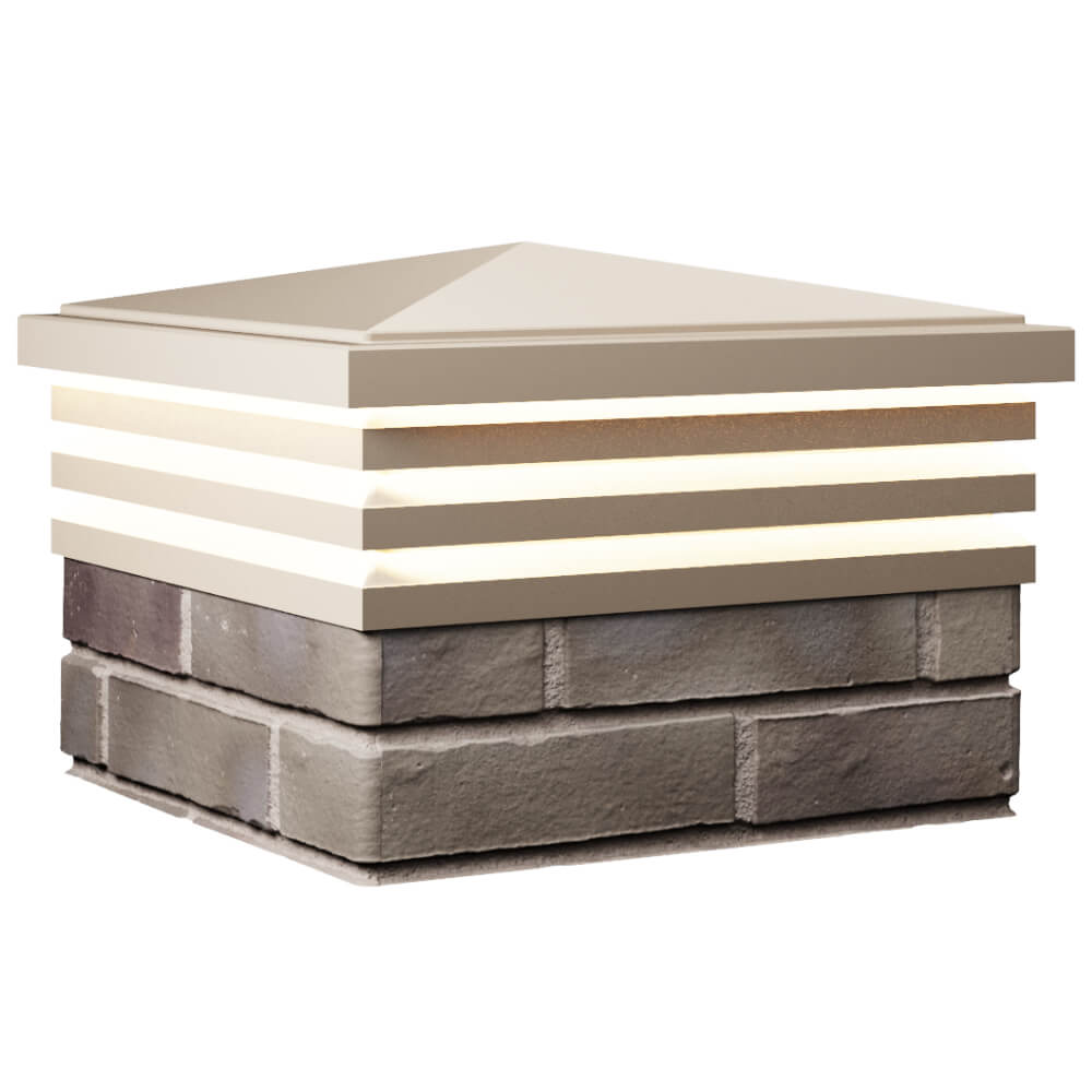 Колпак Zking Бона ХайТек Бежевый на столб 1.5х1.5 кирпича (385х385мм) с подсветкой в Феодосии фото