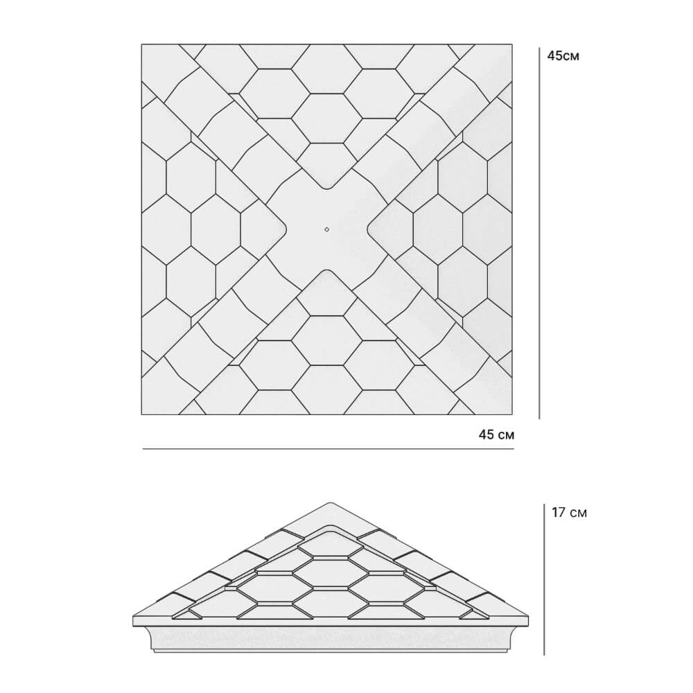 Колпак Zking Эверест Серый на столб 1.5х1.5 кирпича (390х390мм) в Феодосии фото