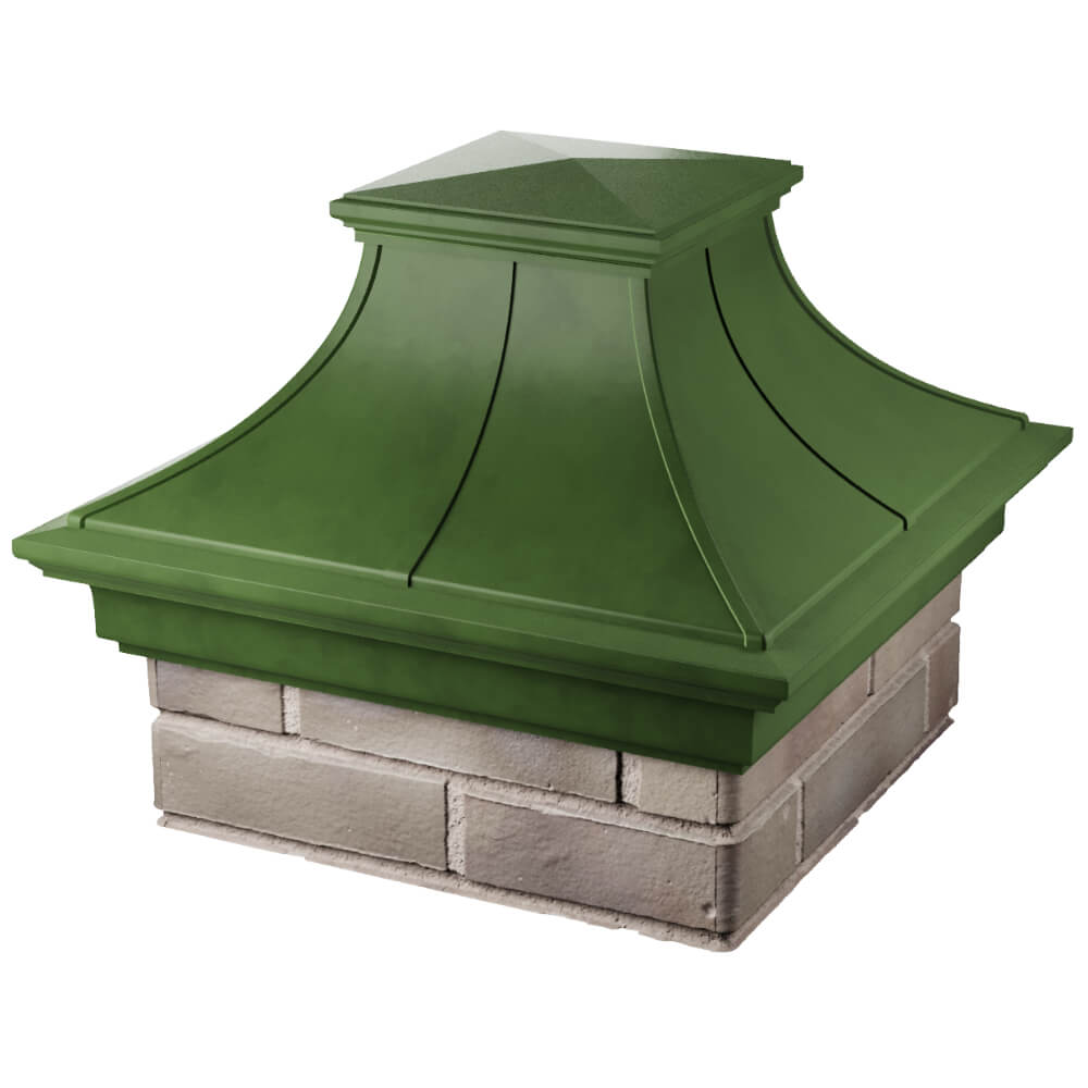 Колпак Zking Монблан Премиум Зеленый на столб 1.5х1.5 кирпича (385х385мм) в Феодосии фото