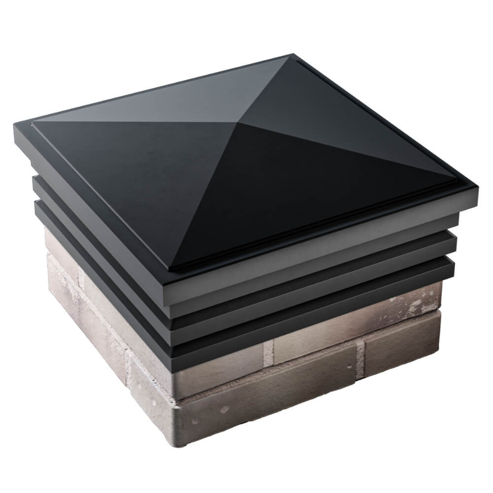 Колпак Zking Бона ХайТек Черный на столб 1.5х1.5 кирпича (385х385мм) в Феодосии фото