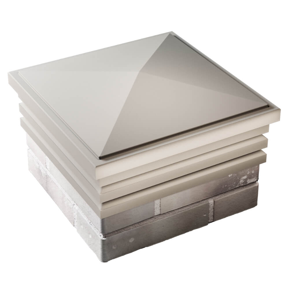 Колпак Zking Бона ХайТек Бежевый на столб 1.5х1.5 кирпича (385х385мм) в Феодосии фото