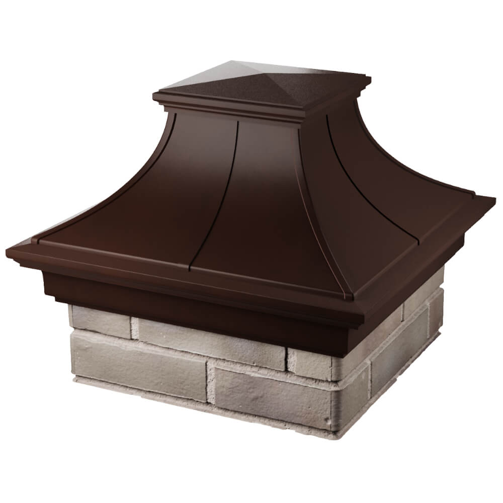 Колпак Zking Монблан Премиум Коричневый на столб 1.5х1.5 кирпича (385х385мм) в Феодосии фото