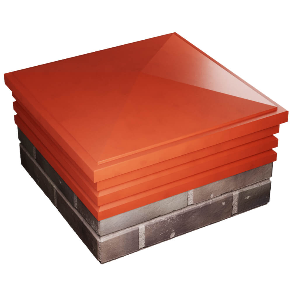 Колпак Zking Бона ХайТек Красный на столб 2х2 кирпича (513х513мм) в Феодосии фото