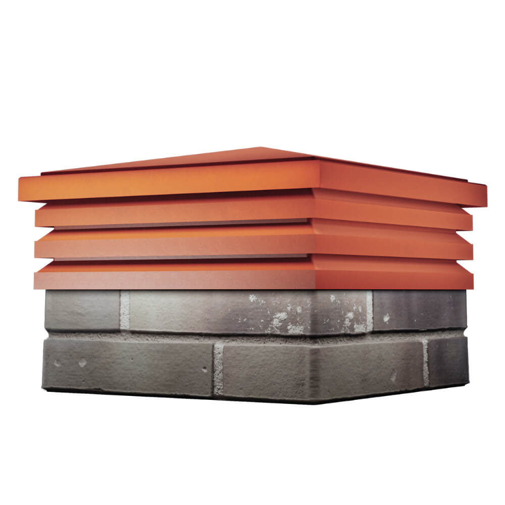 Колпак Zking Бона ХайТек Красный на столб 1.5х1.5 кирпича (385х385мм) в Феодосии фото