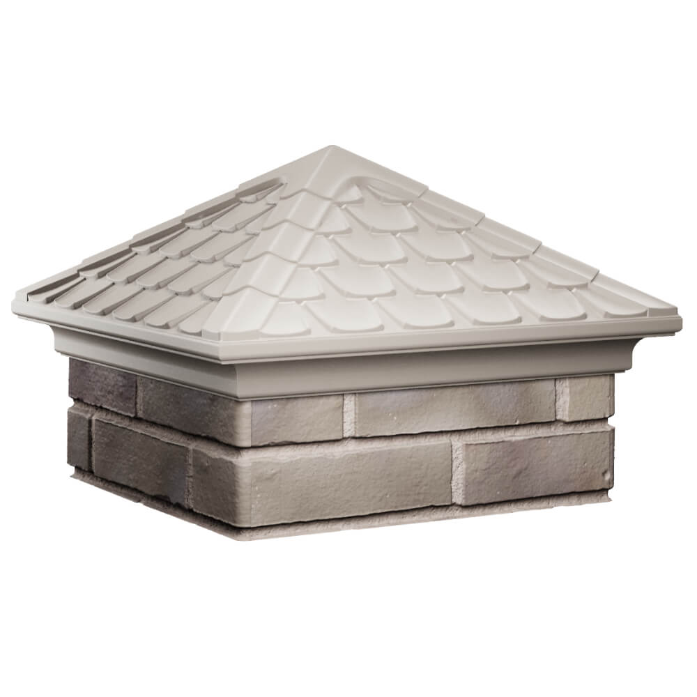 Колпак Zking Эльбрус Бежевый на столб 1.5х1.5 кирпича (385х385мм) в Феодосии фото