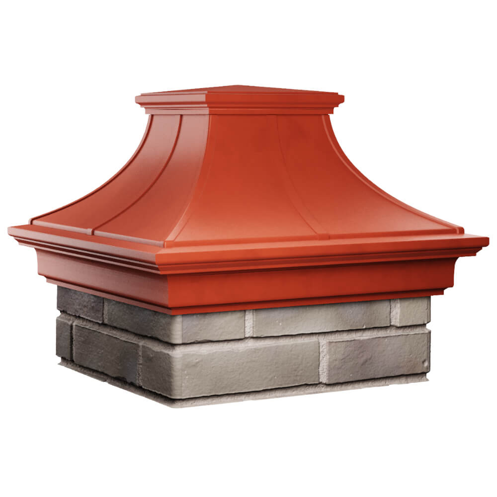 Колпак Zking Монблан Премиум Красный на столб 1.5х1.5 кирпича (385х385мм) в Феодосии фото