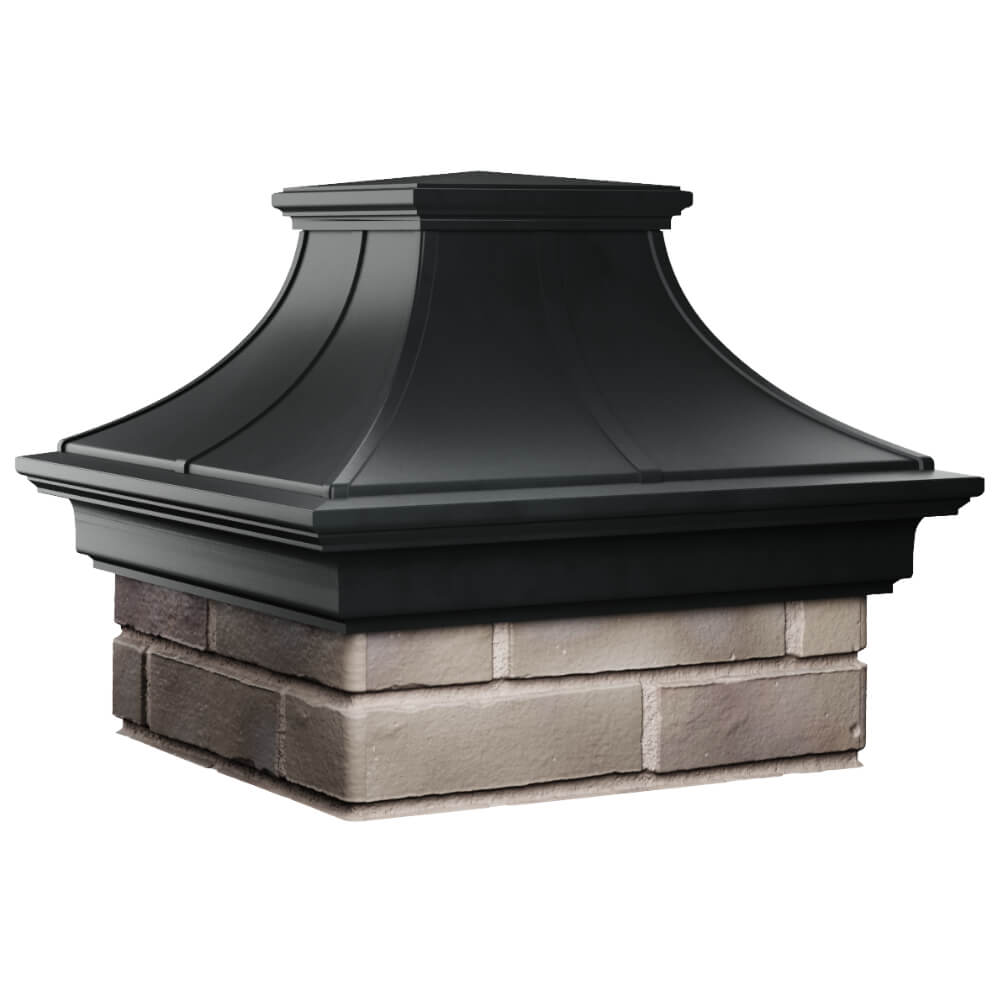 Колпак Zking Монблан Премиум Черный на столб 1.5х1.5 кирпича (385х385мм) в Феодосии фото