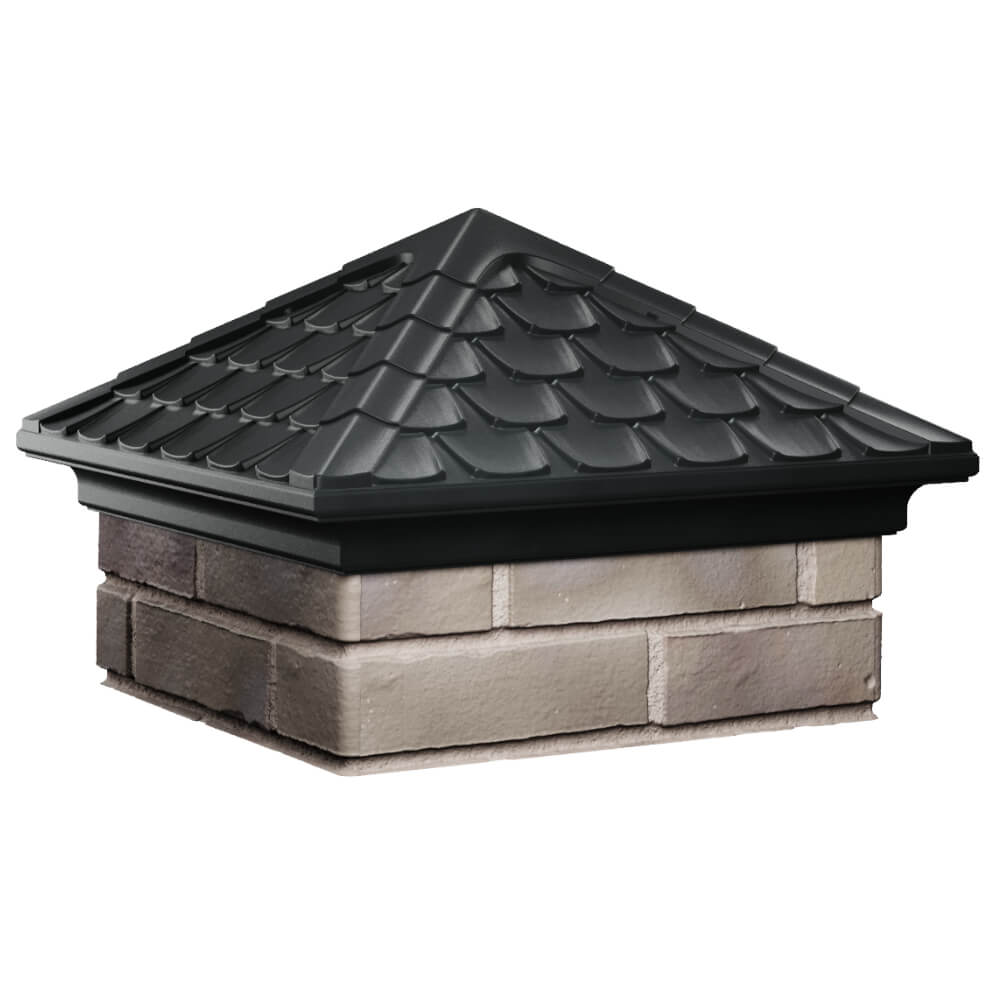 Колпак Zking Эльбрус Черный на столб 1.5х1.5 кирпича (385х385мм) в Феодосии фото