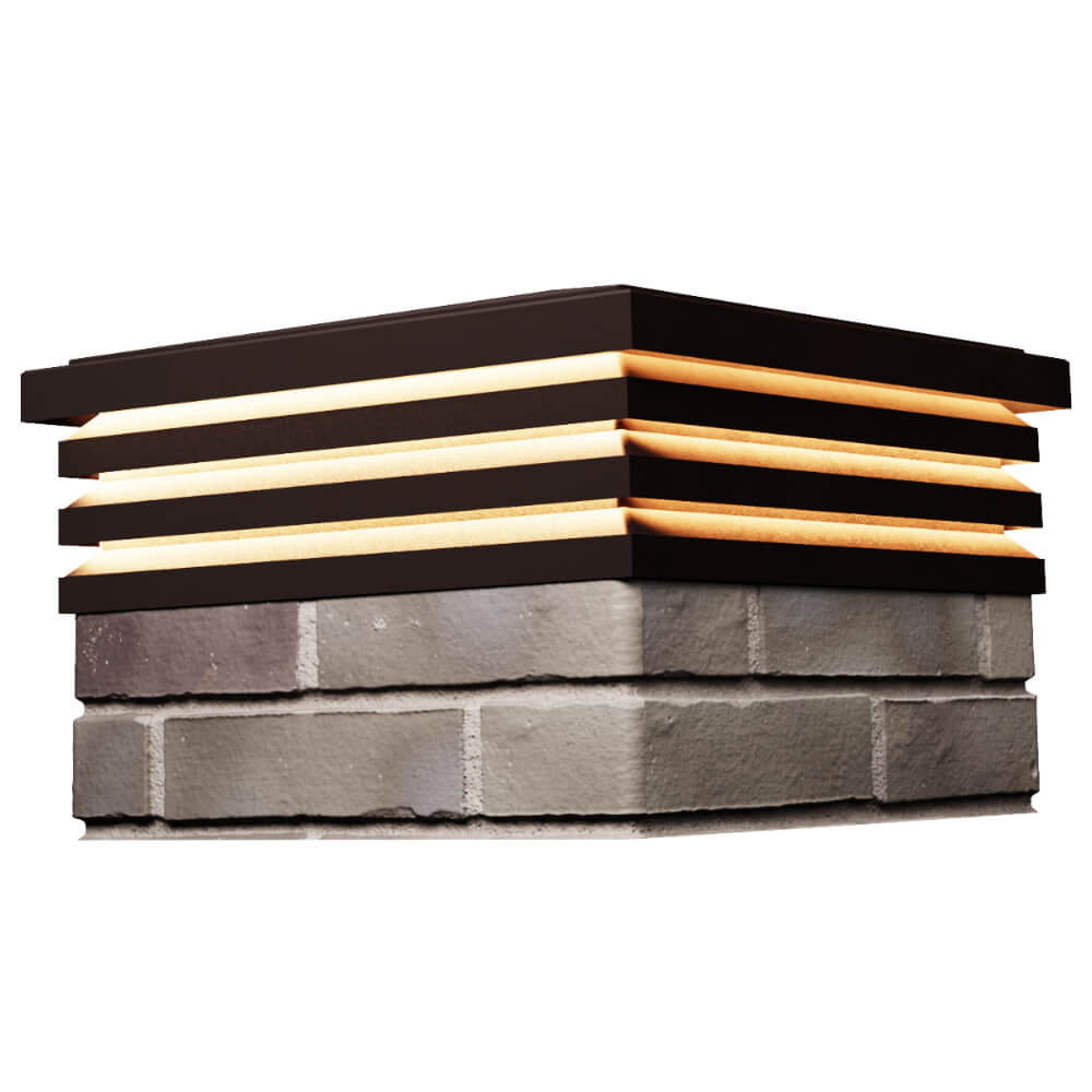 Колпак Zking Бона ХайТек Коричневый на столб 1.5х1.5 кирпича (385х385мм) с подсветкой в Феодосии фото