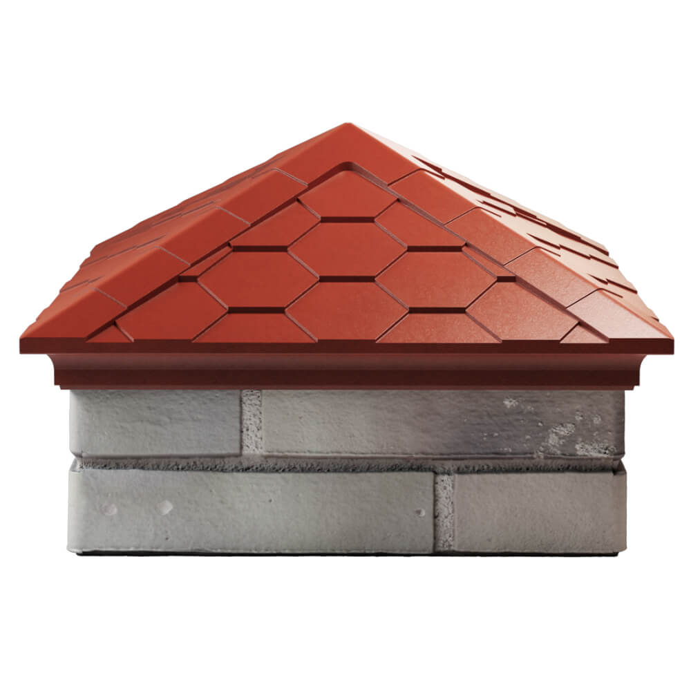 Колпак Zking Эверест Красный на столб 1.5х1.5 кирпича (390х390мм) Феодосия фото