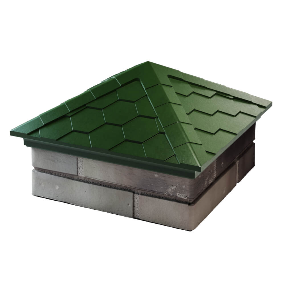 Колпак Zking Эверест Зеленый на столб 1.5х1.5 кирпича (390х390мм) в Феодосии фото