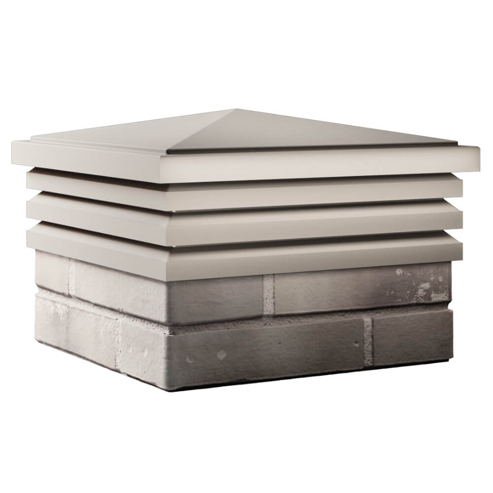 Колпак Zking Бона ХайТек Бежевый на столб 1.5х1.5 кирпича (385х385мм) в Феодосии фото