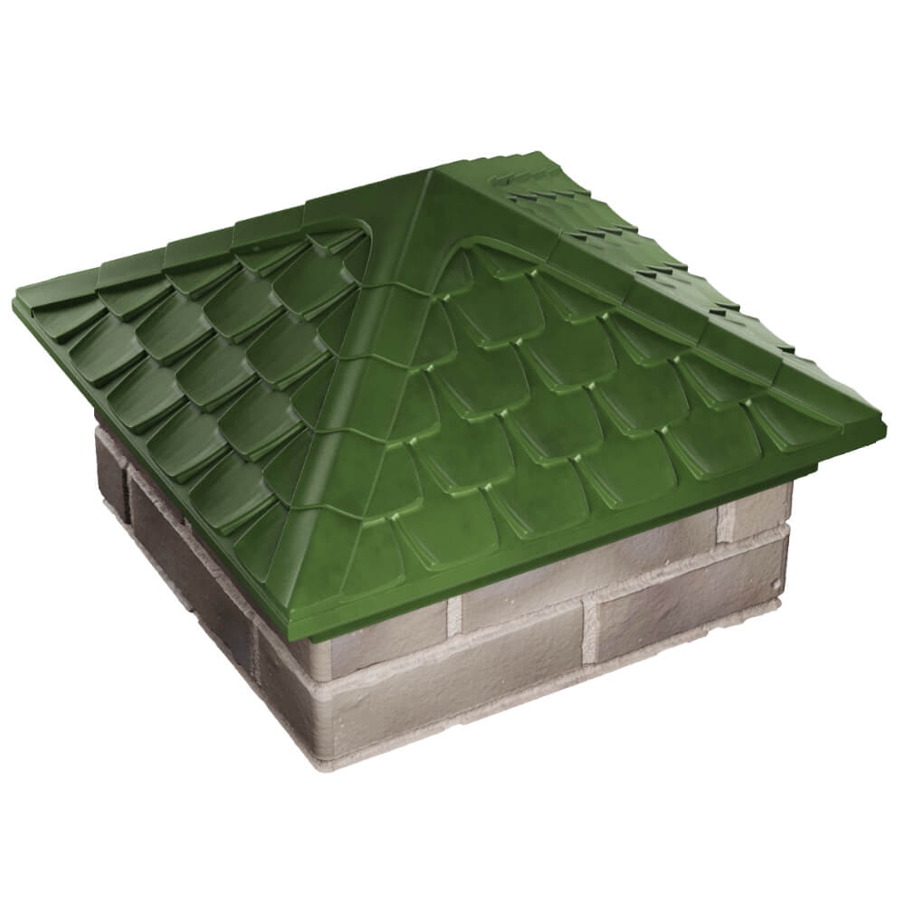 Колпак Zking Эльбрус Зеленый на столб 1.5х1.5 кирпича (385х385мм) в Феодосии фото