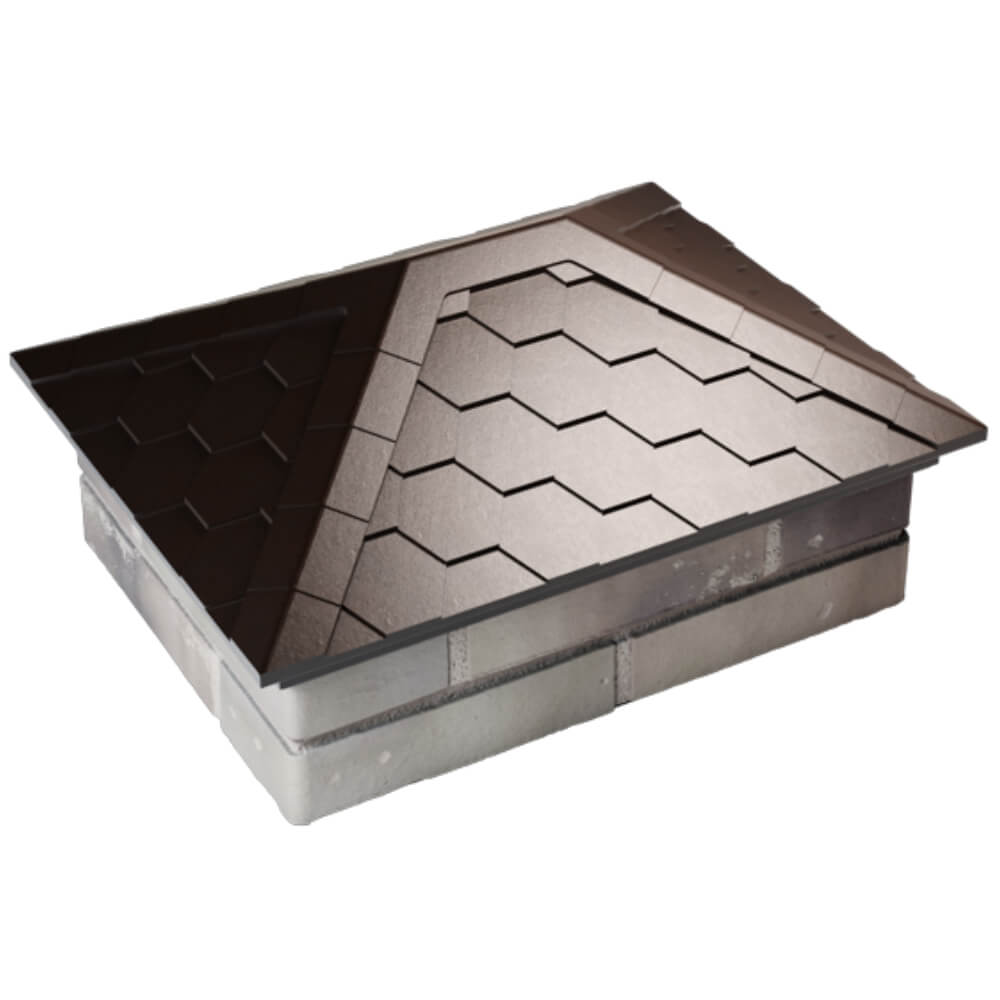 Колпак Zking Эверест Коричневый на столб 2х1.5 кирпича (520х390мм) Феодосия фото