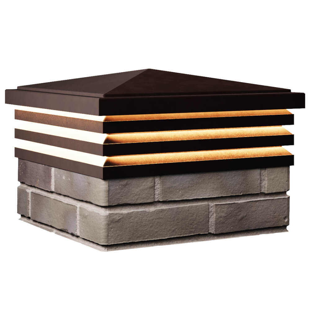 Колпак Zking Бона ХайТек Коричневый на столб 1.5х1.5 кирпича (385х385мм) с подсветкой в Феодосии фото