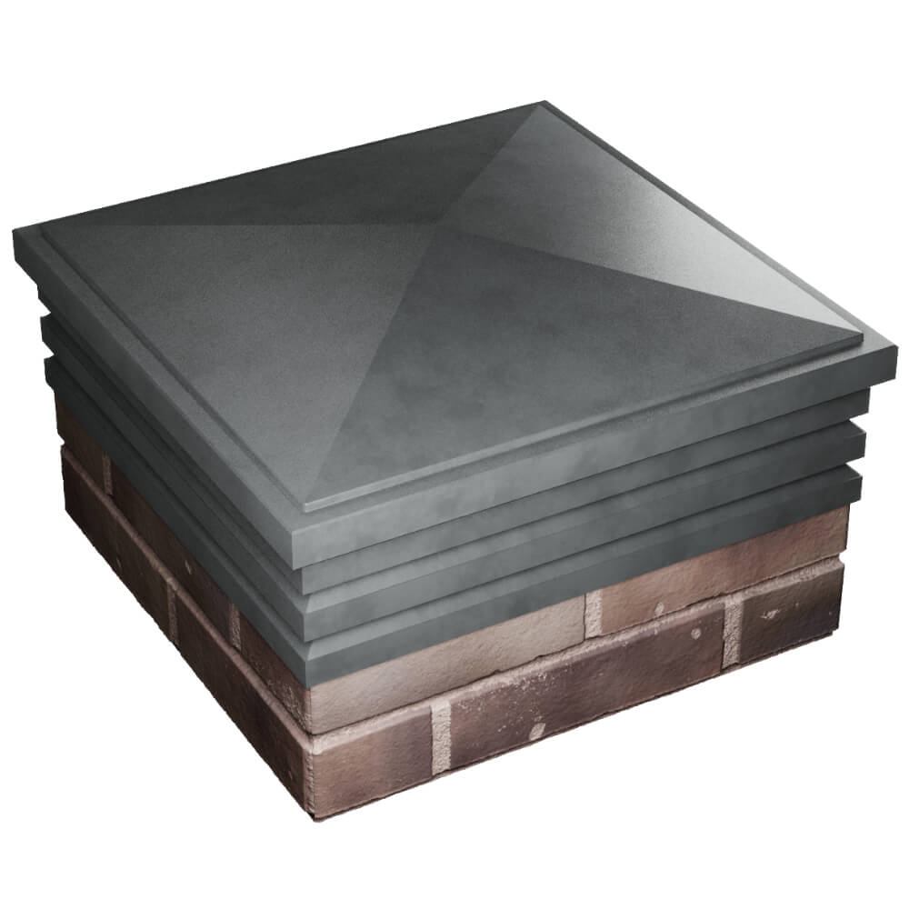 Колпак Zking Бона ХайТек Серый на столб 2х2 кирпича (513х513мм) в Феодосии фото