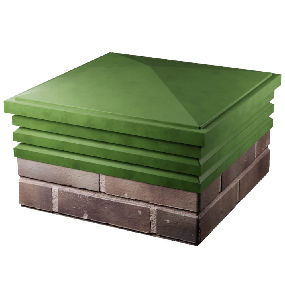 Колпак Zking Бона ХайТек Зеленый на столб 2х2 кирпича (513х513мм) в Феодосии фото