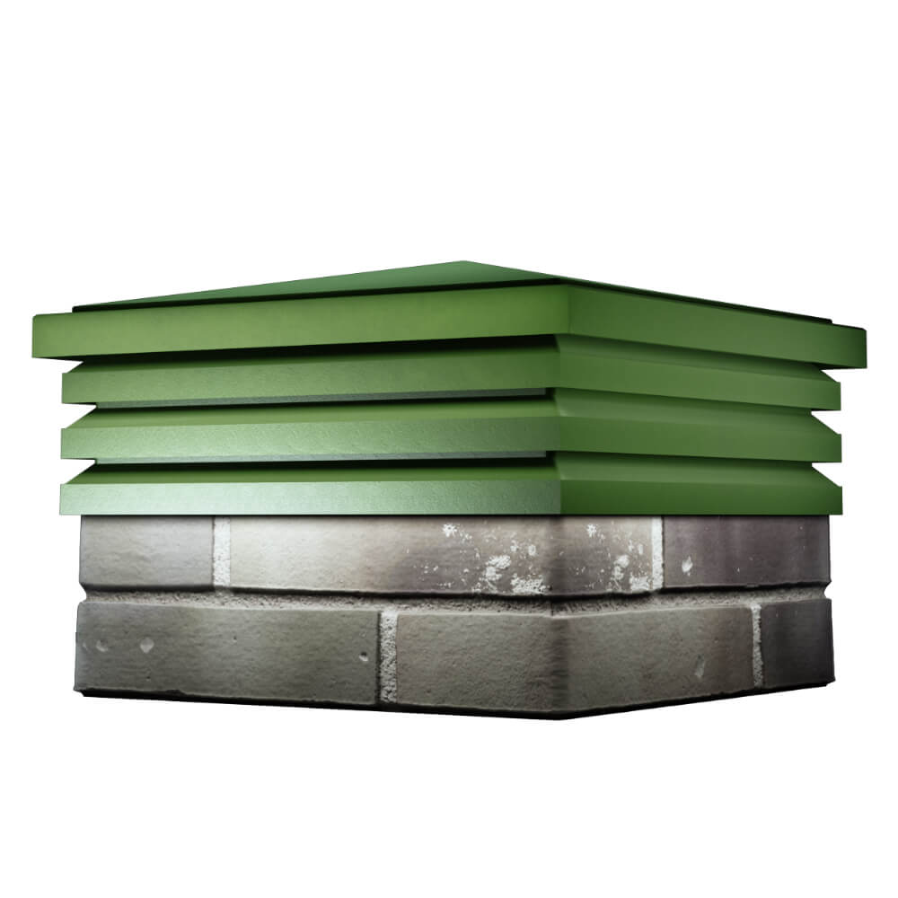 Колпак Zking Бона ХайТек Зеленый на столб 1.5х1.5 кирпича (385х385мм) в Феодосии фото