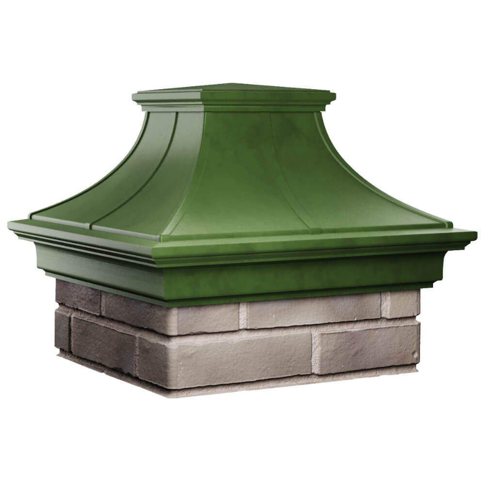 Колпак Zking Монблан Премиум Зеленый на столб 1.5х1.5 кирпича (385х385мм) в Феодосии фото