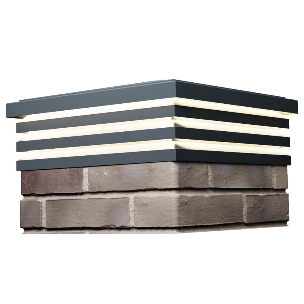 Колпак Zking Бона ХайТек Серый на столб 1.5х1.5 кирпича (385х385мм) с подсветкой в Феодосии фото