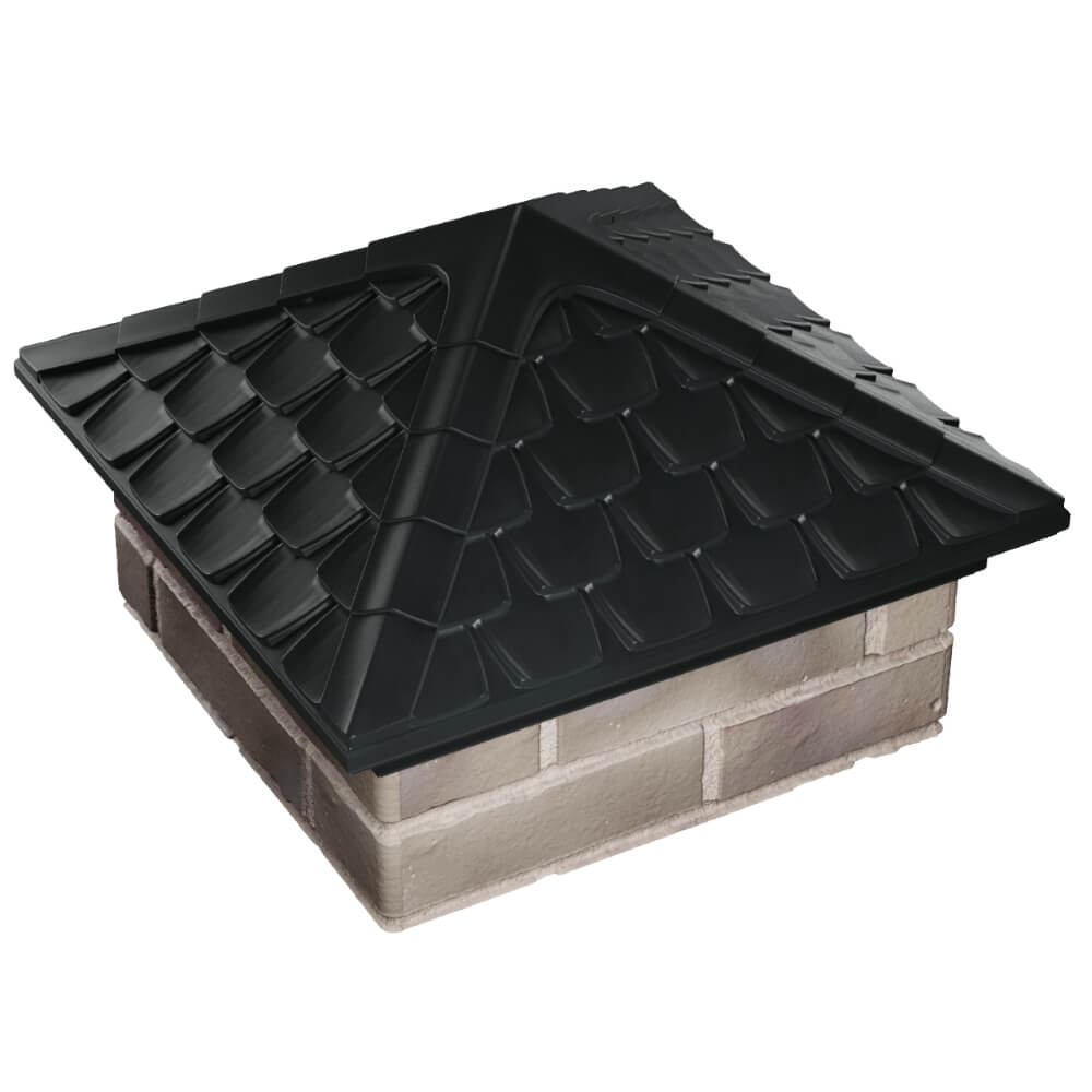 Колпак Zking Эльбрус Черный на столб 1.5х1.5 кирпича (385х385мм) в Феодосии фото