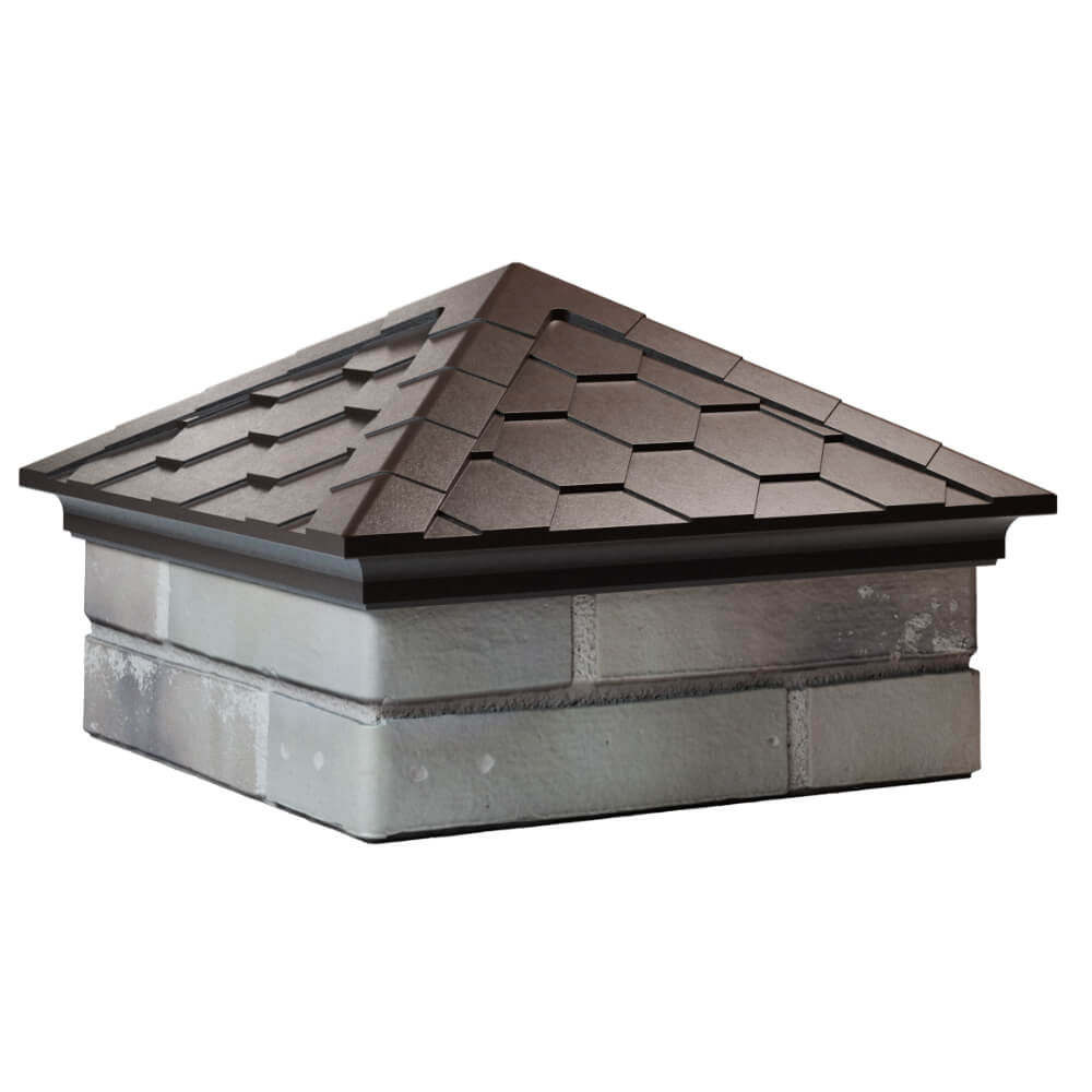 Колпак Zking Эверест Коричневый на столб 1.5х1.5 кирпича (390х390мм) в Феодосии фото