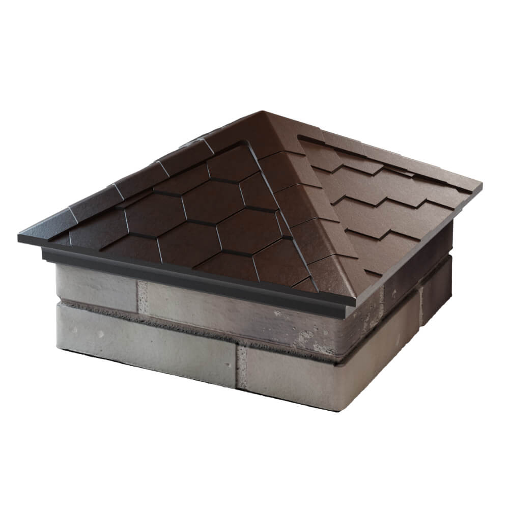 Колпак Zking Эверест Коричневый на столб 1.5х1.5 кирпича (390х390мм) в Феодосии фото